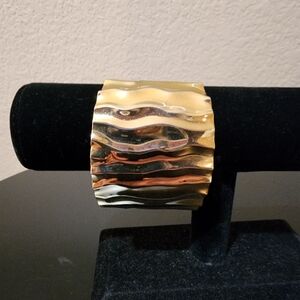 Vintage Goldtone Wavy Cuff Bracelet